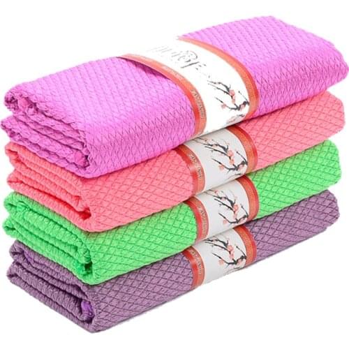 3pcs/lot Soft Microfiber Cleaning Towel Household Kitchen Absorbable Glass Kitchen Cleaning Cloth Car Dish Towel Window Clean