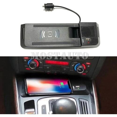 The Phone With QI Wireless Charging For Audi Q5 QI Wireless Car Charger Phone Charger Pad Center Console 2009-2015