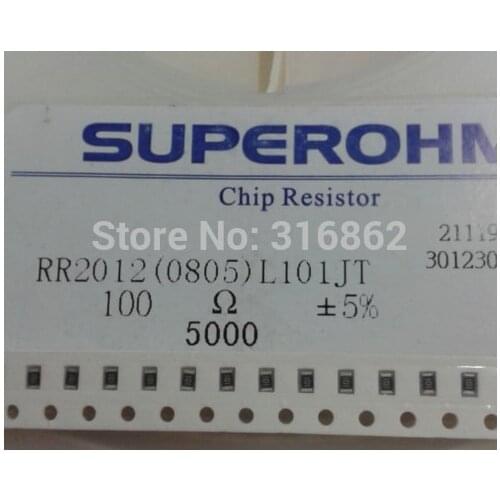 Free Shipping 0805 1/8W SMD Resistor Kit 5% 100R 100E 100OHM 200pcs/lot Chip