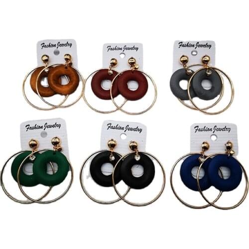 Free Shipping!2021 Shinny Rhinestone gold wooden earrings can mixed colors