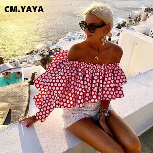 Блузки в горошек CM.YAYA China At AliExpress