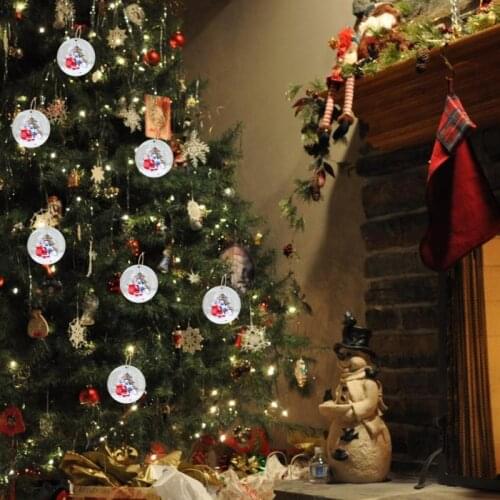Happy New Year Christmas Ornaments Santa Claus Wooden Hanging Ornament New Year Xmas Gift Christmas Tree Decorations For Home