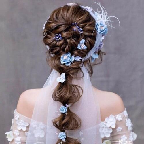 Elegant Women Floral Hairband Bridal Veil Jewelry Headband Wedding Hair Accessories LL@17