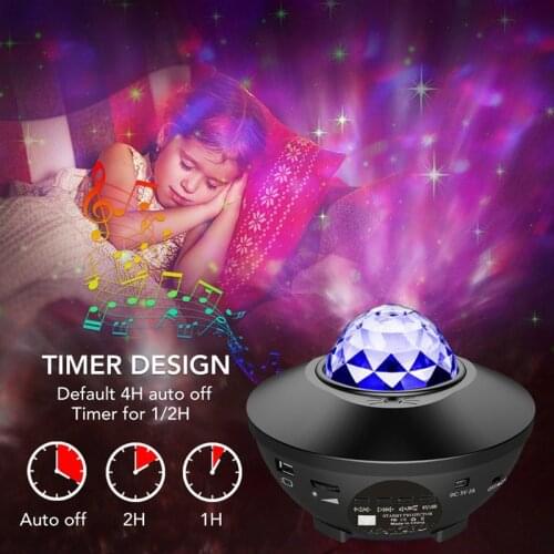 Bowl Shape Ocean Wave Music Speaker Nebula Cloud Ceiling Lamp Night Light Starry Projector Galaxy Birthday Party Decoration Gift