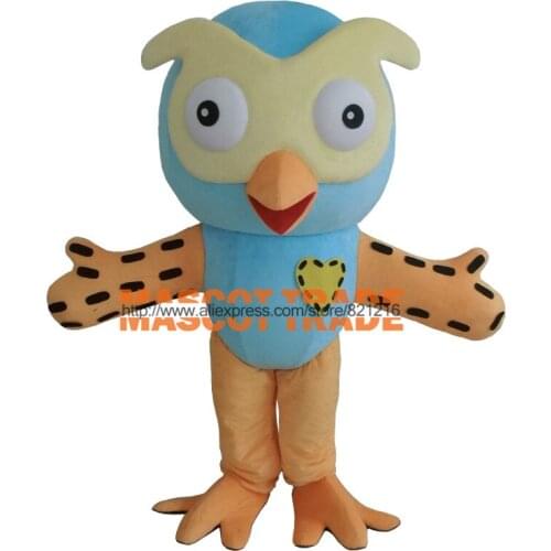 Hot Sale Professional New Style Big Blue Owl Mascot Costume Fancy Dress Adult Size
