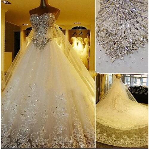 Graceful Mermaid Wedding Dresses Real Image Applique Strapless Court Train Bridal Gowns