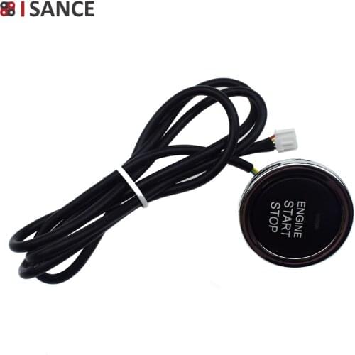 ISANCE Auto Vehicles Engine Start Stop Button Push Start Keyless Switch and Wires Red Illumination ( just what showed in photos)