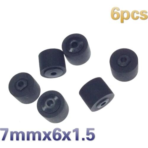 6pcs 7mmx6x1.5 wheel belt pulley rubber audio pressure recorder cassette deck pinch roller tape recorder Stereo player walkman