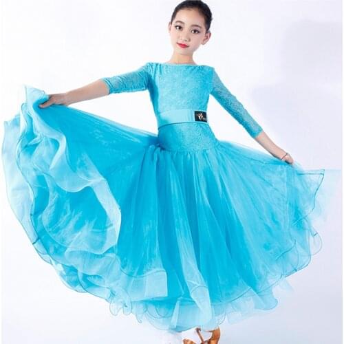 Red kids ballroom dress ballroom dance competition dresses dance ballroom waltz dresses standard dance dress for girls dance