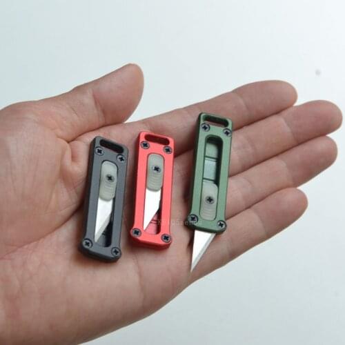 Mini Sharp Keychain Emergency Knife Small Utility Knife Portable Outdoor Survival EDC Tool Replaceable Blade Box Open Knife
