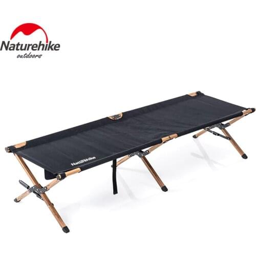 Naturehike new military bed aluminum wood grain alloy folding bed outdoor portable bed outdoor travel lunch break bed