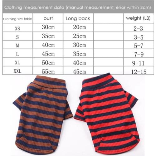 Newest Striped Dog Spring Shirt Cotton Suit Knitted T-shirt Cute Puppy Kitten Knitted Sweater Pets Clothing Cat Jumpsuits Hotsel