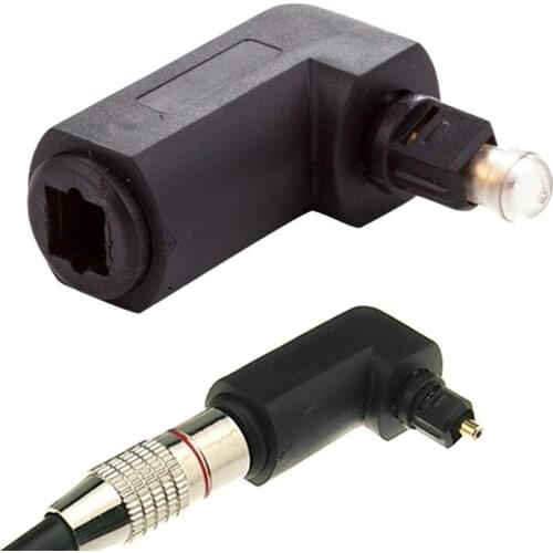1Pcs Male to Female Optical Digital Audio Converter Adapter with 90 Degree Right Angle 360 Swivel for Toslink Jack GDeals