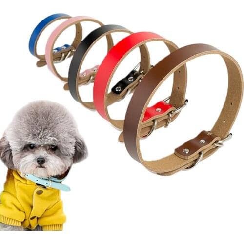 Dog collar leather pet accessories for pitbull chihuahua cat coleira large collars big german shepherd beagle products puppy pug