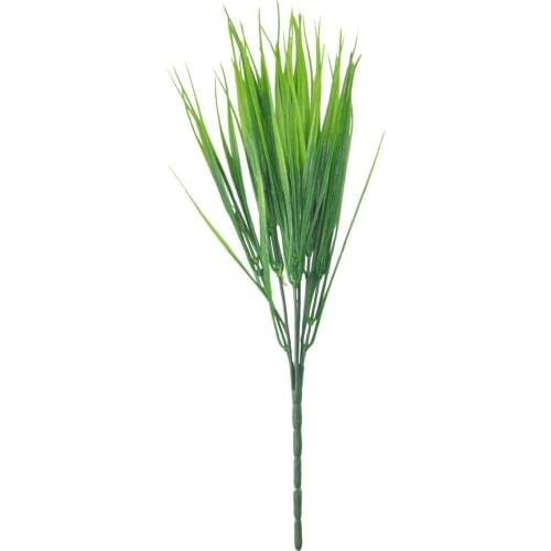 Ougual Artificial Plants Plastic Greenery Shrub Bushes UV Resistant Plants Plastic Wheat Grass