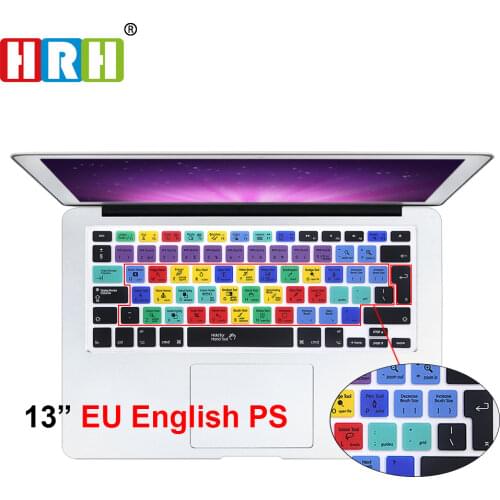 HRH Photoshop PS Shortcut Hotkeys EU Silicone Keyboard Cover Skin For Macbook Pro Air 13" 15" 17" All Release Before 2016