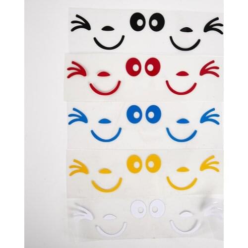 Reflective Cute Smile Car Sticker Rearview Mirror Car Cartoon Smiling Eye Face
