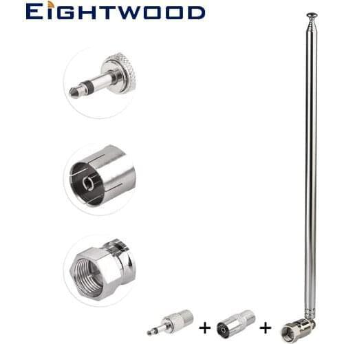 Eightwood DAB 7-Sections Telescopic FM Antenna Aerial for Denon Pioneer Onkyo Yamaha Marantz Bose Wave Music System