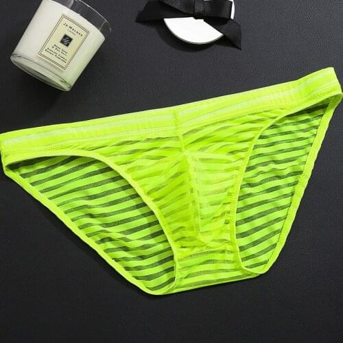 Men Sexy Briefs Adult Breathable Mesh Elastic Low Waist Spandex Moisture Wicking Underwear Underpants Apparel Newest