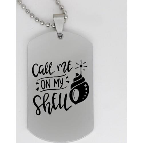 Ufine jewelry girl gift pendant army card call me on my shell stainless steel customed necklace N4235