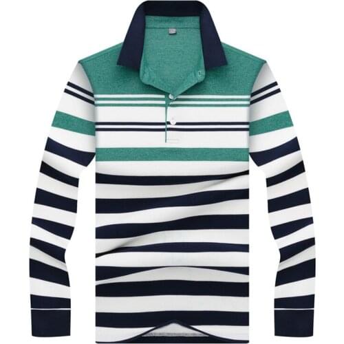 2020 Spring New Mens Long-sleeved Striped Polo Shirt Business Casual High Quality Cotton Tops POLO Shirt Brand Clothes