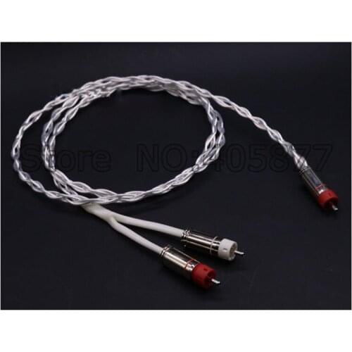 High Quality Silver Plated RCA Male Plug to 2RCA Audio Cable RCA to 2RCA Subwoofer Audiophile