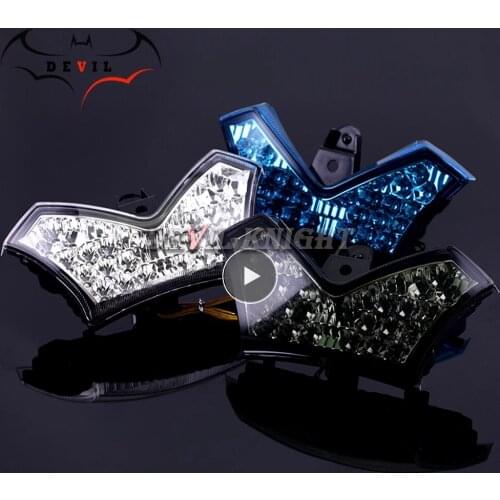 Rear brake signal integrated LED light smoke 2006-2015 Kawasaki Ninja ZX14 ZX14R ZX-14 ZX-14R ZX1400 ZZR1400 Motorcycle light