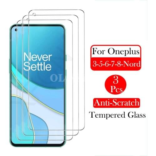 3Pcs 9H Tempered Glass For Oneplus Nord N10 5G creen protector glas for Oneplus 8T Nord N100 8T 7T 6T 5T 7 6 5 3 protective film