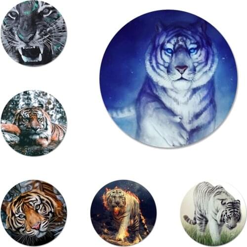 Tiger Icons Pins Badge Decoration Brooches Metal Badges For Clothes Backpack Decoration 58mm