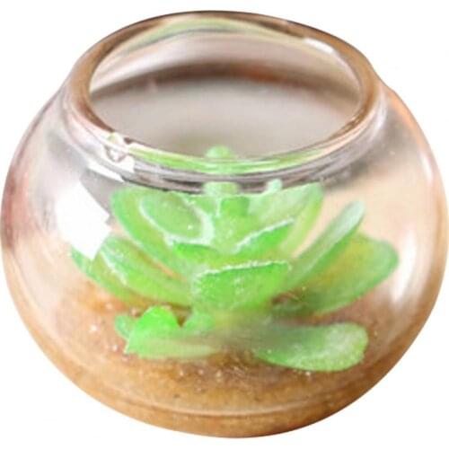 1/12 Dollhouse Home Scene Mini Simulation Decor Furniture Accessories Toy Succulents Aquarium Potted Plant Random Color Toy