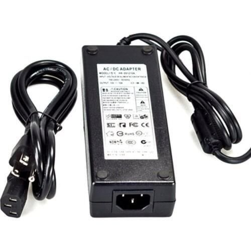 10pcs 120W AC 100V-240V Converter Adapter DC 12V 10A Power Supply with Power Cord Cable Plug AC/DC Adapter led transformer