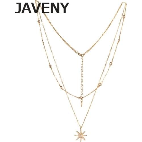 925 Sterling Silver AAA CZ Double Layered Starburst Charms Necklaces for Women Birthday Christmas Valentine 10pcs Lots Wholesale