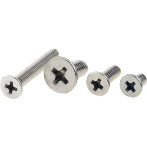 100pcs/Lot GB819 M3x12 mm M3*12 mm 304 Stainless Steel flat head cross Countersunk head screw