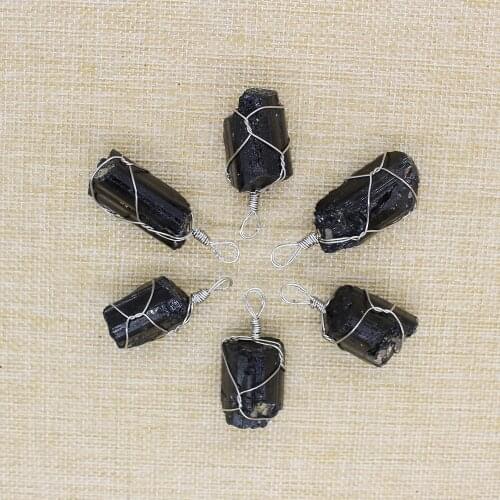 2020 black tourmaline natural stone pendant, natural aura beads, TR-028 pendant, raw chakras, healing stones, wire wrapped jewel
