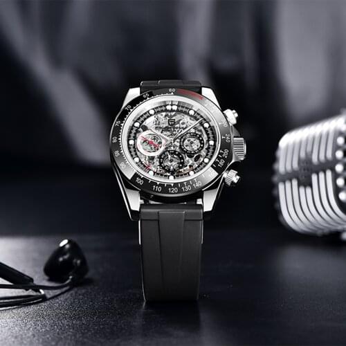 2021 PAGANI DESIGN New Brand Luxury Watch Fashion Leather Men Automatic Mechanical Skeleton Waterproof Watches Relogio Masculino