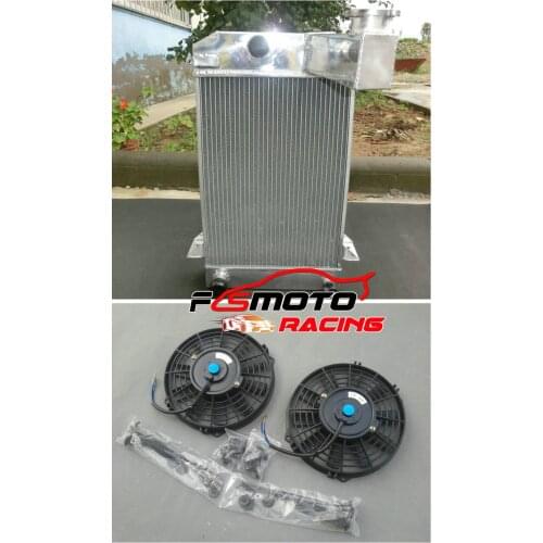 3 ROW ALUMINUM RADIATOR +FAN FOR TRIUMPH TR2/TR3/TR3A/TR3B MT