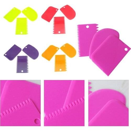 3pcs/set DIY Cake Spatula Fondant Cake Decorating Tools For Cake Smoother Scraper PP Cutter Bakeware Spatula Set Kitchen tools
