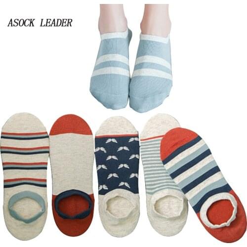 5 Pairs/Lot 4 Styles Spring&Summer New Cotton Womens Short Sock Flower Stripes Retro Style Boat Socks