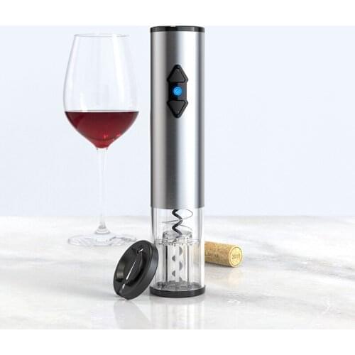 Battery Powered Automatic Electric Wine Corkscrew Red Wine Bottle Opener with LED Light Tin Foil Cutter Kitchen Barware Bar Item