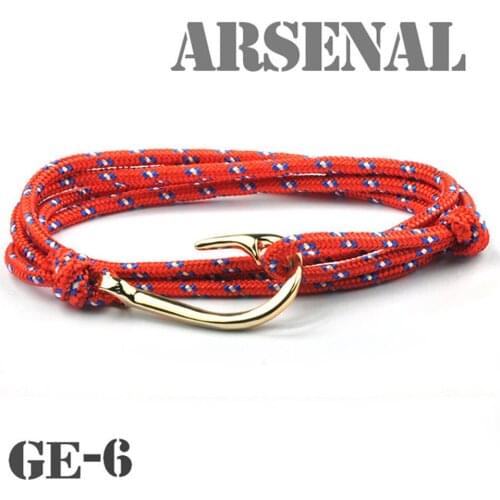 Trendy Nylon Bracelets Women Men Couple Gifts Wrap Braided Wristband Male Bracelet Rope Alloy Hook Anchor Bangle Handmade