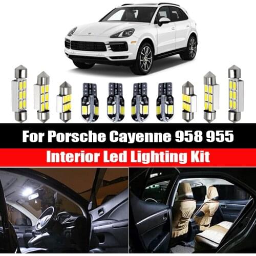 For Porsche Cayenne 2 958 92A 9PA 955 2002-2018 Canbus Interior LED Bulbs Vehicle Reading Map Dome Trunk Vanity Mirror Light Kit
