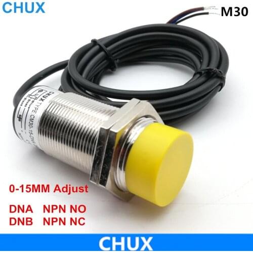Adjustable distance capacitive proximity sensor M30 detect 10mm npn NO/NC LED liquid level capacitance switch CM30-10-DNA/DNB