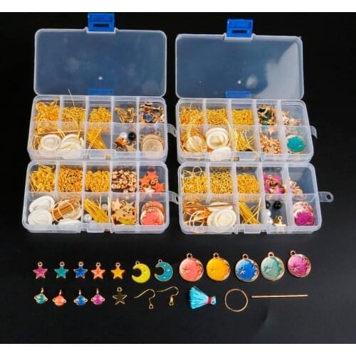 1Set DIY Earring Findings Material Earring Hook/Charms Pendant/Jump Rings/Pins Findings for Earring Making Jewelry Supplies