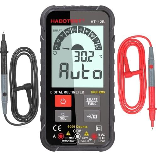 HABOTEST HT112B Generation 600V Smart Intelligent Digital Multimeter DIY Ohm Capacitance Hz AC DC NCV Advance Multimetro Tester