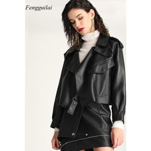 2021 Faux Leather Jacket Women Loose Soft Vintage Motorcycle Biker Coat Short Pu Leather Coat Female Punk Autumn Streetwear Outw