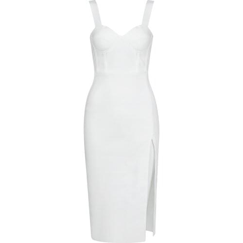 Bodycon Women Dress Sexy Club Party Dresses Office Lady Elegant White Bandage Dresses Ladies Clothing Spaghetti Strap Sheath