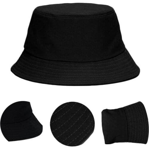 New Unisex Cotton Bucket Hats Women Summer Sunscreen Panama Hat Men Pure Color Sunbonnet Fedoras Outdoor Fisherman Hat Beach Cap