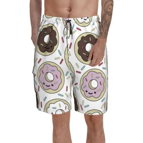Donut Board Shorts Beach Swimming Trunks Polyester Funny Men Swim Trunks