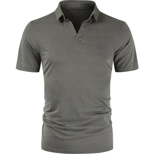 Summer Men Shirts Casual skin-friendly Solid Color Turn Down Collar Short Sleeve Top Slim Business Shirt Mens Clothing 2021