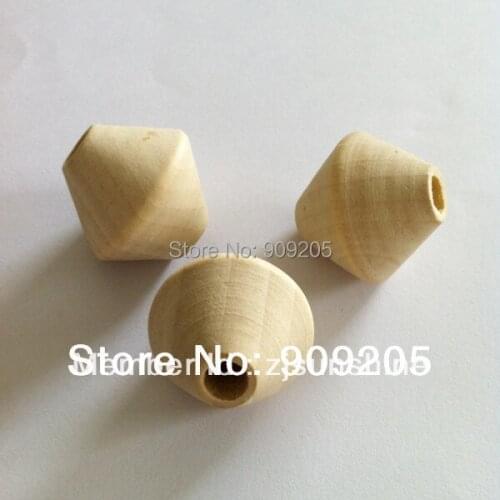 SANSHOOR Free Shipping Geometry Irregular Pine Wooden Unfinished Beads 23mm Wooden Jewelry Loose Beads 100pcs/lot SMT-113J